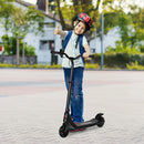 Black Electric Scooter with 120W Motor, Battery Display, Adjustable Height, Rear Brake - Ages 6+