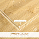 White Rolling Kitchen Island Trolley with Bamboo Top and Storage