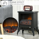 Black Electric Fireplace Stove with Realistic Flame Effect