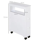 White Slim Bathroom Storage Cart with 2 Drawers & Wheels