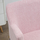 Modern Pink Fabric Accent Chair with Metal Legs
