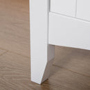 White Tall Kitchen Cupboard with 3 Open Shelves and Double Door Cabinet