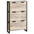 Narrow Shoe Storage Cabinet - Natural Wood-Effect - 18 Pairs