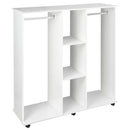 Double Mobile Wardrobe Organizer with 6 Wheels - White