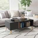 Grey Modern Coffee Table with Storage Compartments, 115 x 58 x 45cm