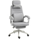 Grey Ergonomic High Back Office Chair with Reclining Backrest and Footrest