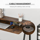 Rustic Brown Home Office Writing Desk with Storage Shelf - 100 x 45 cm