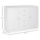White Four-Drawer Storage Cabinet with Two Doors for Kitchen & Living Room