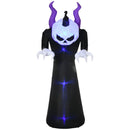 7ft Inflatable Halloween Ghost with Horns, LED Flame Effect - Outdoor Decor