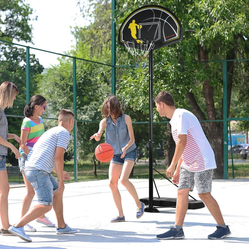 Adjustable Basketball Hoop with PE Backboard, Portable Stand - Blue