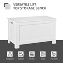 White Lift Top Storage Chest with Safety Hinges - Bedroom Entryway Organizer