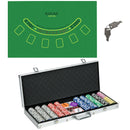 500-Piece Poker Chips Set with Mat, Cards, Dealer & Dices - Red