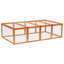 Wooden Rabbit Run Cage 6ft with Wire Mesh, Openable Roof, Outdoor Play Space - 181 x 100 x 48 cm