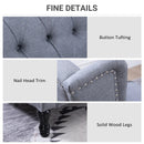 Light Grey Reclining Wingback Armchair with Footrest