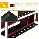 Outdoor 2-Tier Rabbit Hutch with No-Leak Trays - Grey - 136 x 50 x 93cm