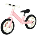 12" Pink Balance Bike for Kids - Adjustable Seat, 360° Rotation Handlebars