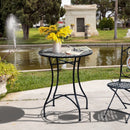 Round Grey/Black Mosaic Garden Table