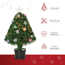 2FT Pre-lit Multicoloured Fibre Optic Christmas Tree with LED Lights - Green