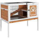 Wooden Small Pet Hutch with Removable Tray and Openable Roof - Natural