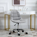 Grey Velvet Ergonomic Office Chair with Wheels