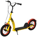 Yellow Kids Kick Scooter with Adjustable Height and Dual Brakes