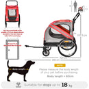Red 2-In-1 Dog Bike Trailer Pet Stroller with Reflective Flag