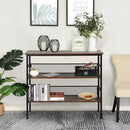 3-Tier Industrial Style Metal Storage Shelf - Black/Brown