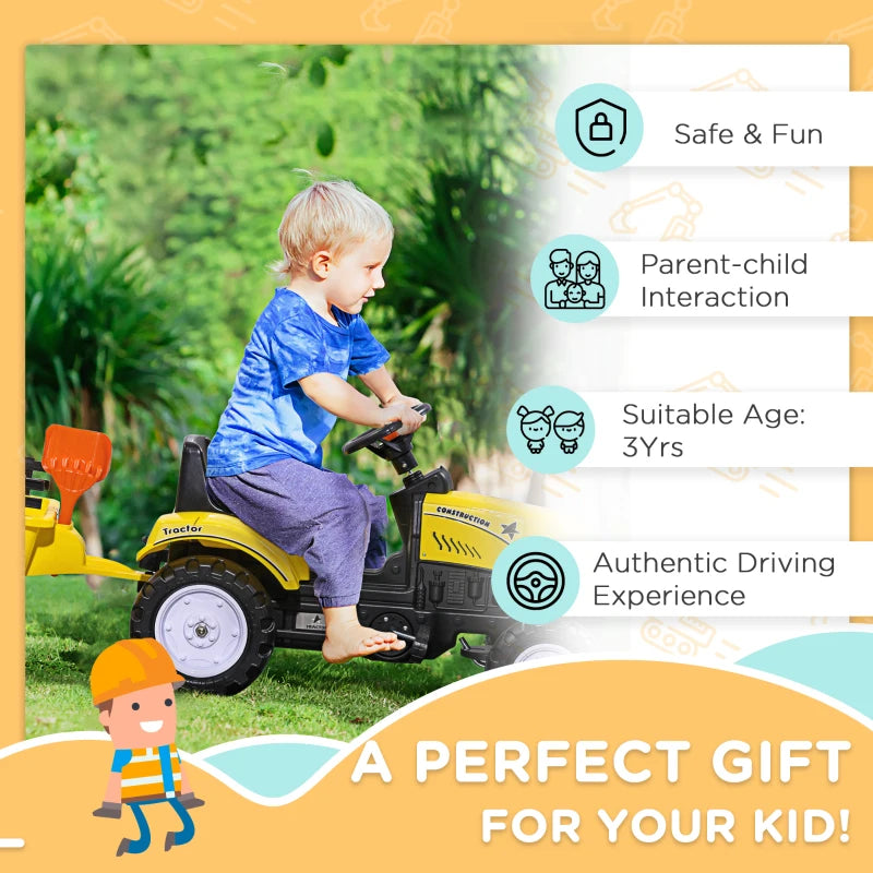 Red Pedal Go Kart with Trailer & Tools for Kids