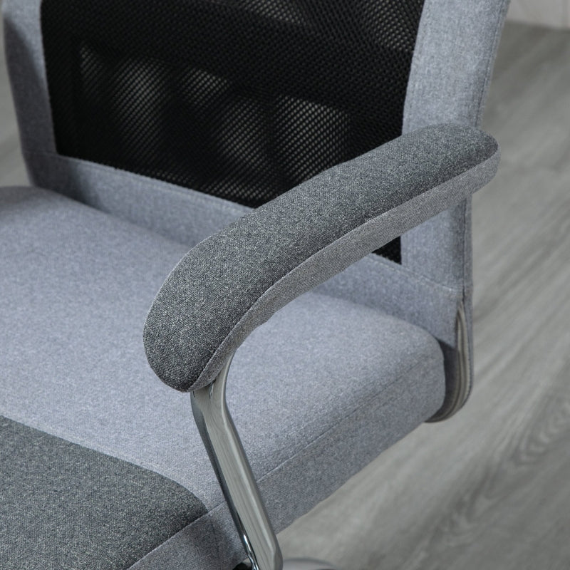 Grey Ergonomic High Back Office Chair with Adjustable Height and Swivel Wheels