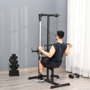 Adjustable Seat Cable Pulley Tower - Black