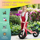 Adjustable Pink Balance Bike for 30-60 Months, No Pedal, PU Wheels