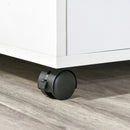 Oak Mobile Printer Stand with Storage - Modern Office Desk Unit