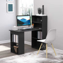 Black 120cm Computer Desk with Bookshelf and 6 Shelves