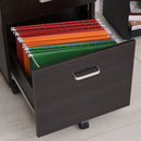 Black Wood Grain 2-Drawer Locking Office Filing Cabinet