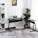 Black L-Shaped Computer Desk - Minimalist Home Office Workstation