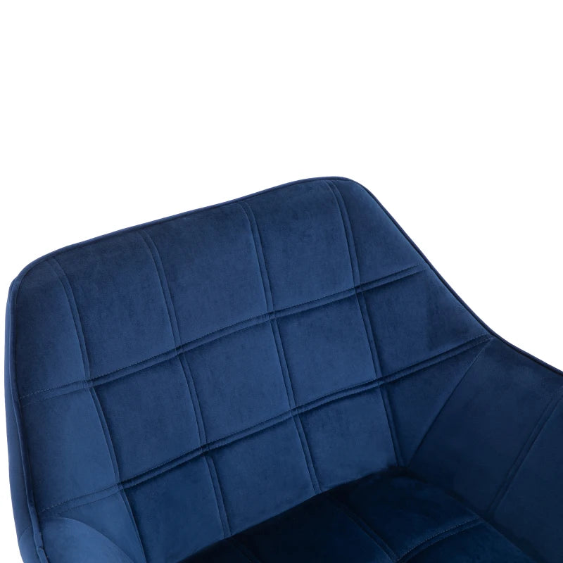 Blue Modern Armchair Set with Wide Arms and Slanted Back