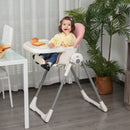 Foldable Pink PU Highchair for Babies