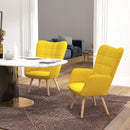 Yellow Velvet Wingback Armchair Set of 2