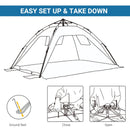 Sky Blue Beach Tent for 1-2 People with Pop-up Design, Mesh Windows & Doors