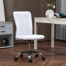 White Mesh Office Chair with Adjustable Height and Swivel Wheels