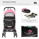 3-in-1 Pink Pet Stroller for Extra Small & Small Dogs
