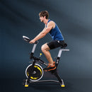 Yellow Upright Exercise Bike with 10KG Flywheel & LCD Monitor