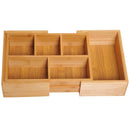 Bamboo Drawer Organiser Tray Divider, Adjustable 24.6-41cm, Natural Color