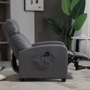 Grey Massage Recliner Armchair with Adjustable Leg Rest