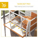 Wooden Small Pet Hutch with Removable Tray and Openable Roof - Natural