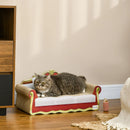 Cat Cardboard Scratcher Lounge Bed with Catnip, Grey, 58 x 29.5 x 29cm