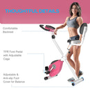 Foldable Indoor Exercise Bike - Blue 8-Level Magnetic Resistance LCD Monitor