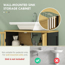 Retro Cut-Out Bamboo-Blend Under Sink Cabinet - Natural