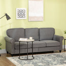 Graham Dark Grey 3 Seater Sofa With Nailhead Trim