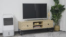 Light Oak TV Unit with Patterned Design